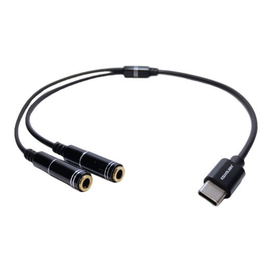 Cable de tipo C macho a 2 x 3.5mm hembra - 30 cm-1