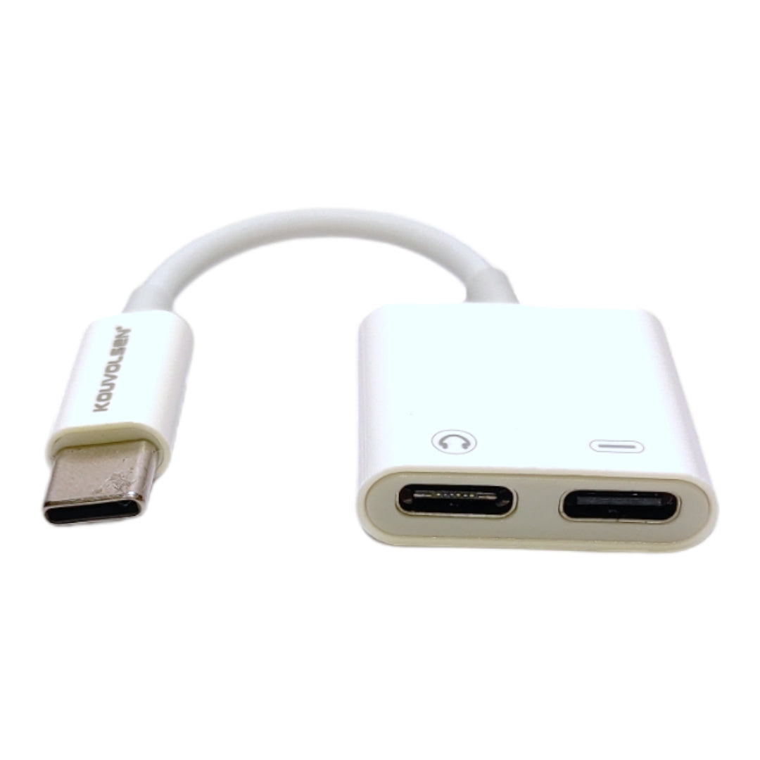 Adaptador de tipo C macho a 2 tipo C hembra - audio y carga-1