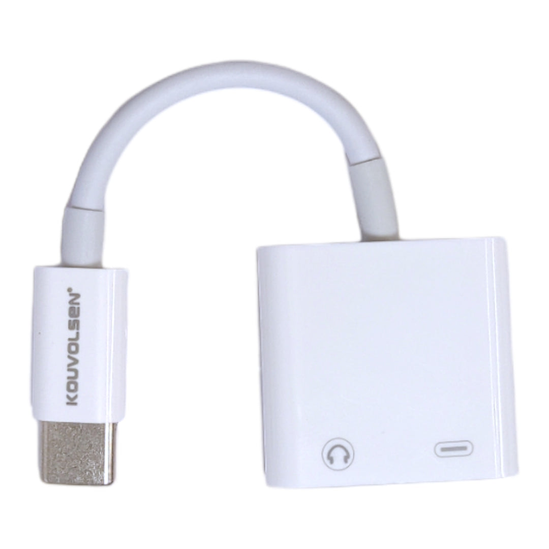Adaptador de tipo C macho a 2 tipo C hembra - audio y carga-2