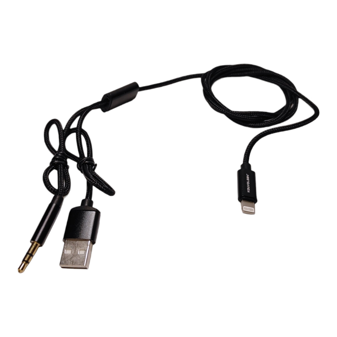 Cable de USB-A macho y 3.5mm macho a Lightning - 1m-1