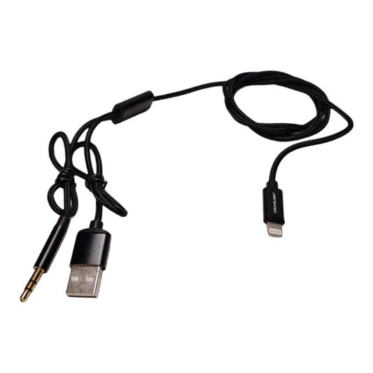 Cable de USB-A macho y 3.5mm macho a Lightning - 1m-1