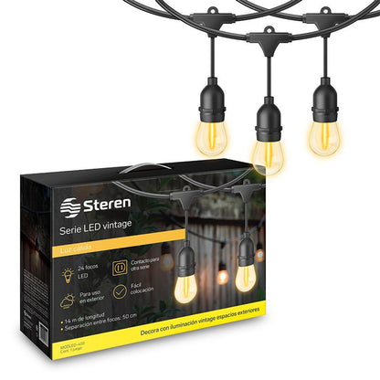 Serie LED vintage de 24 focos para exterior-2