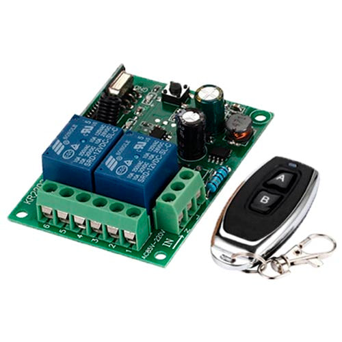 Módulo RF de control remoto y relé 12V de 2 canales-1
