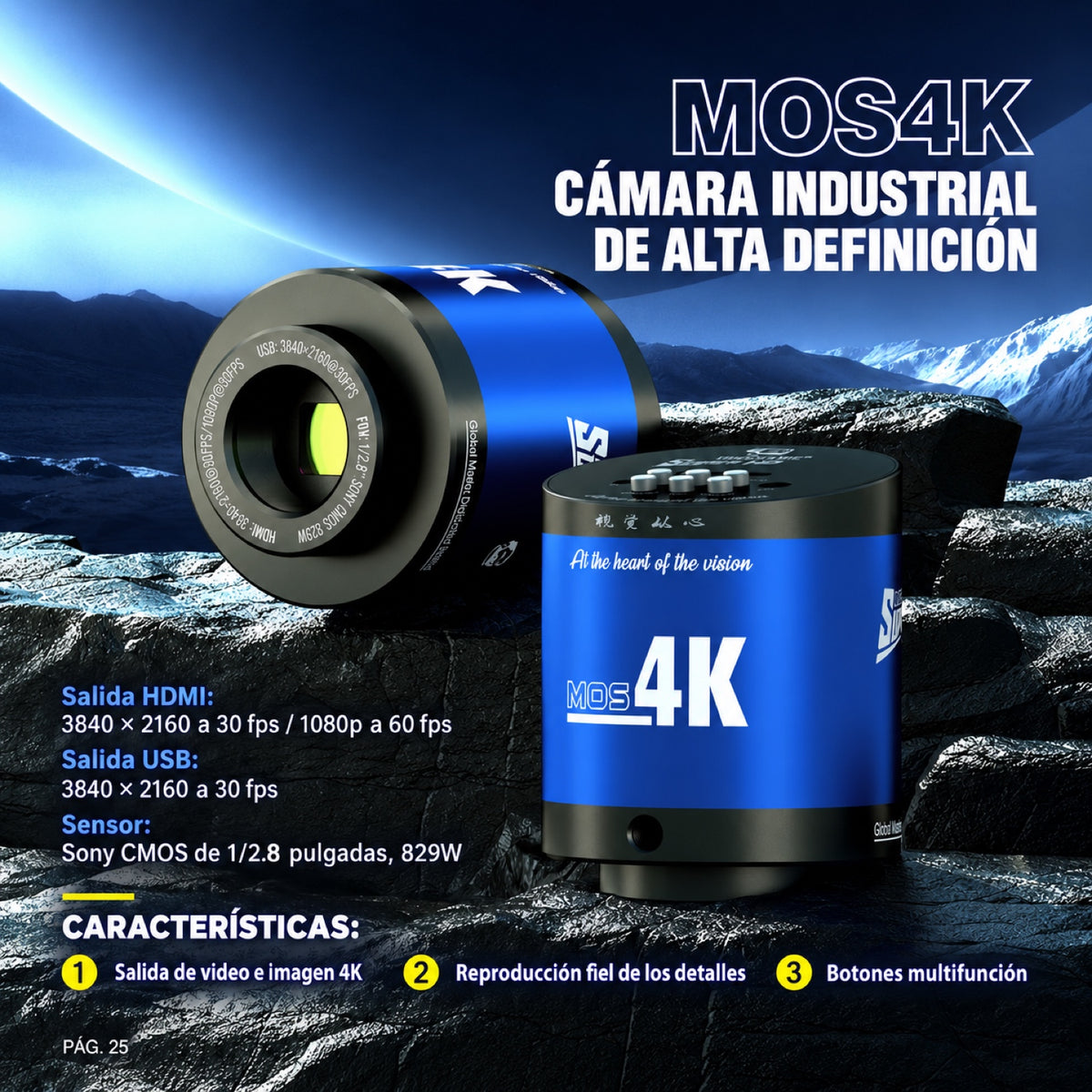 Cámara Mechanic MOS-4K para microscopio-2