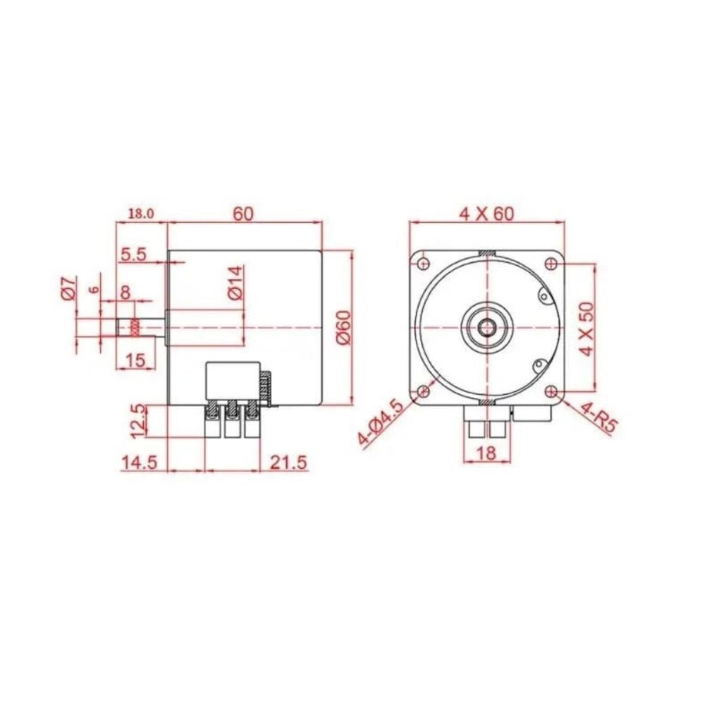 Motor síncrono de 60KTYZ 3 RPM - 220VAC-3