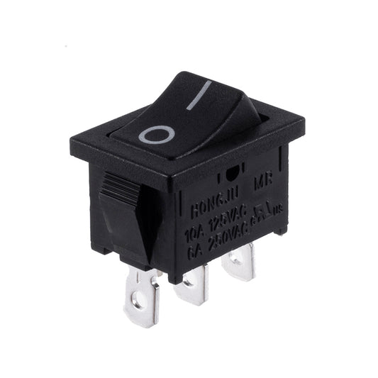 Switch ON OFF SPDT, negro rectangular 6A-1