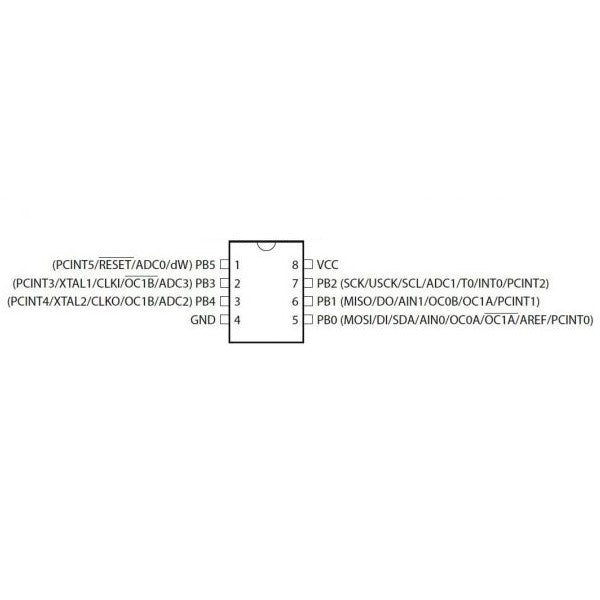 Microcontrolador ATTINY85-20PU-2