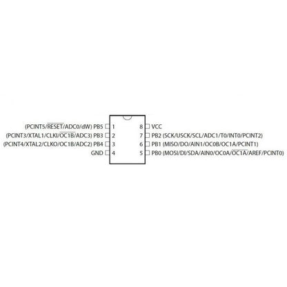 Microcontrolador ATTINY85-20PU-2