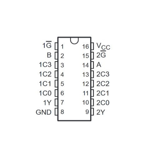 Multiplexor SN74HC153N - original Ti-2