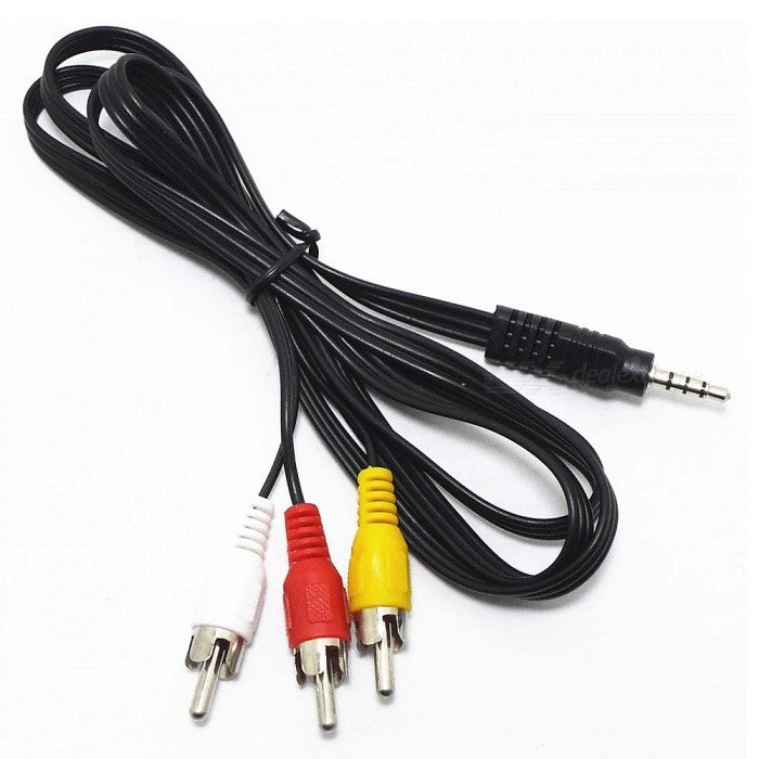 Cable de audio N.A. de 3.5 mm macho TRRS a 3 RCA macho de 1.5 m-1