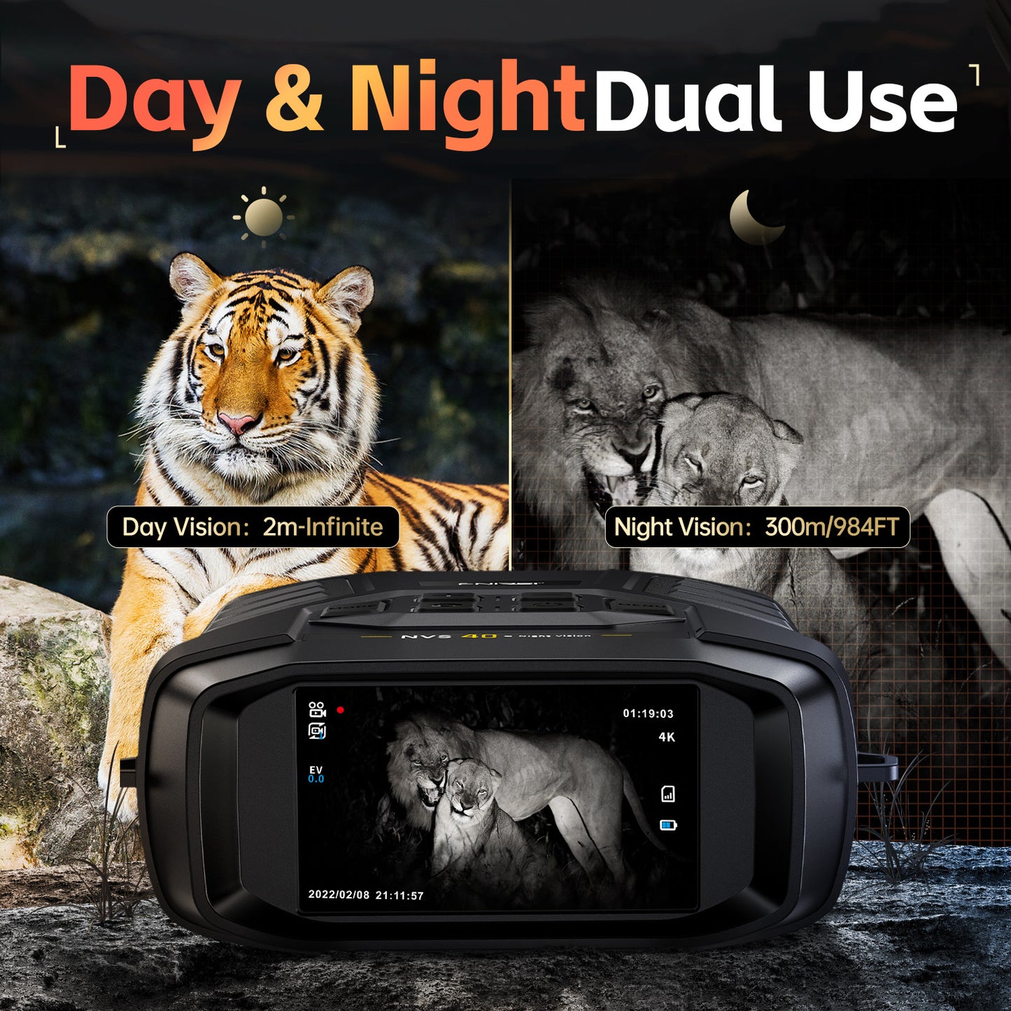 Binocular con visión nocturna Fnirsi NVS-40