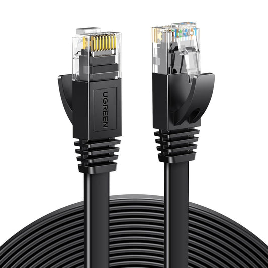 Cable de red plano UGREEN CAT 6 de 10m - negro-1