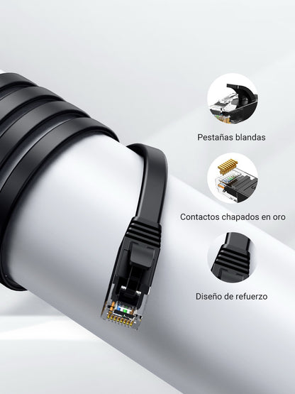 Cable de red plano UGREEN CAT 6 de 2m - negro-3