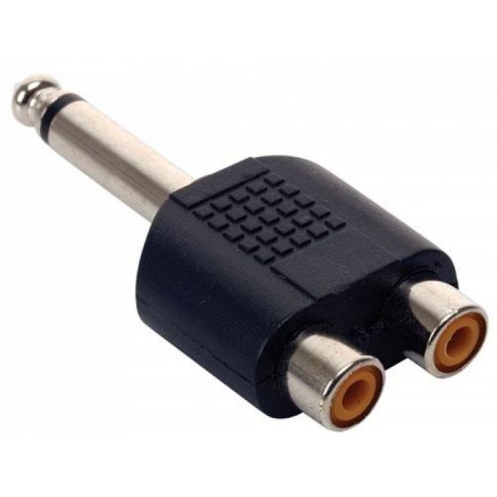 Adaptador N.A. de 6.3 mm macho mono a dos RCA hembra-1