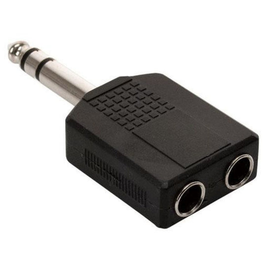 Adaptador N.A. de 6.3mm macho a dos 6.3mm hembra, stereo-1