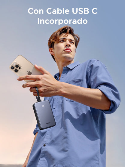 Batería portátil UGREEN con cable incorporado de 20W - 20,000 mAh-2