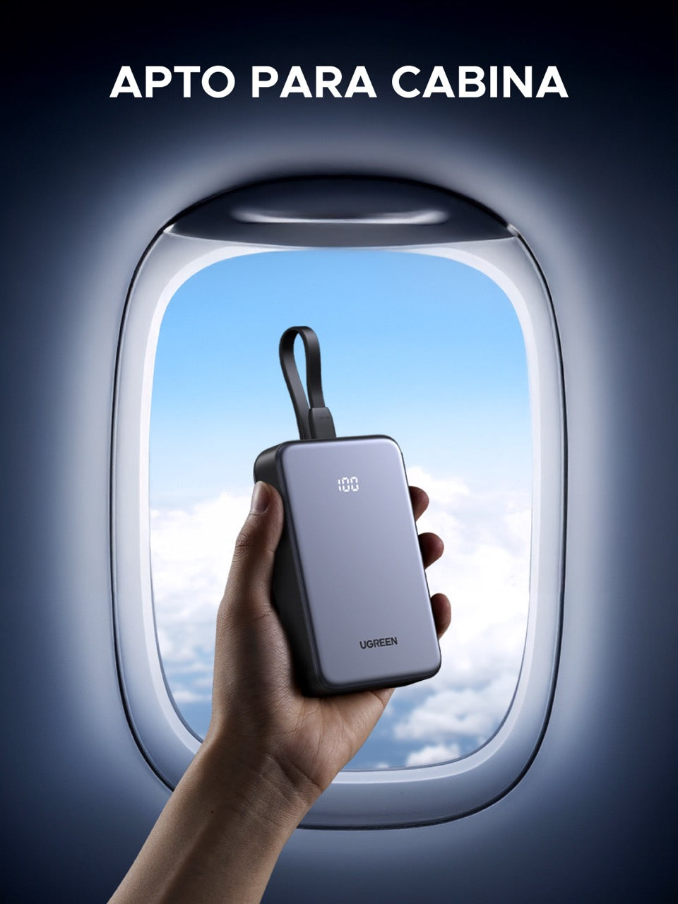 Batería portátil UGREEN con cable incorporado de 20W - 20,000 mAh-8