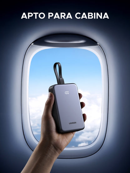 Batería portátil UGREEN con cable incorporado de 20W - 20,000 mAh-8