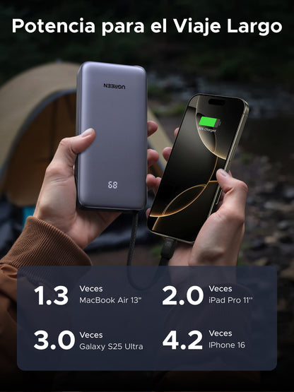 Batería portátil UGREEN con cable incorporado de 45W - 20,000 mAh