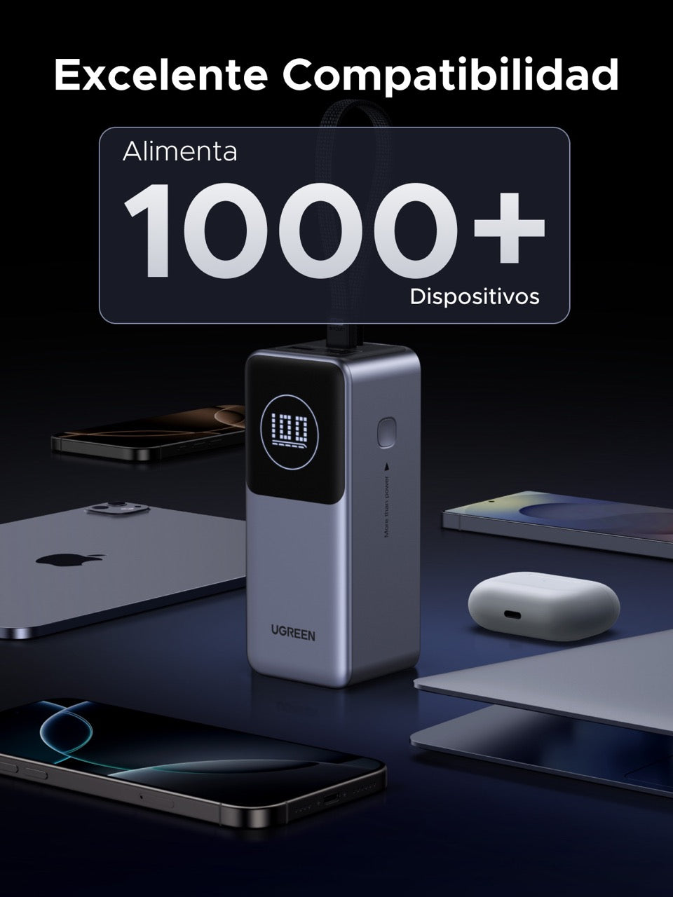 Batería portátil UGREEN con cable incorporado de 130W - 20,000mAh-7