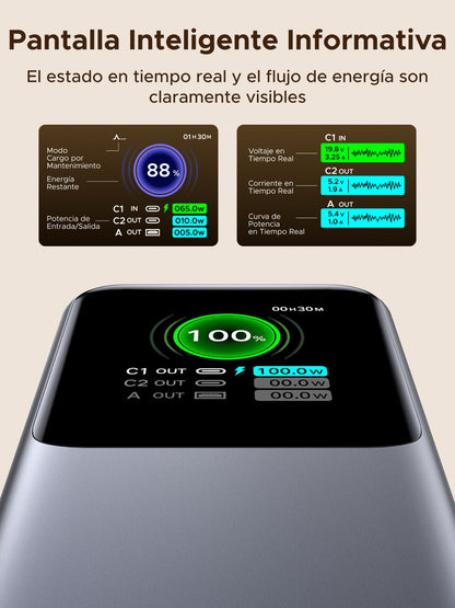 Batería portátil UGREEN con cable retráctil de 165W - 20,000mAh-5