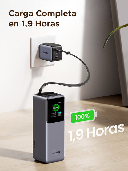 Batería portátil UGREEN con cable retráctil de 165W - 20,000mAh-7