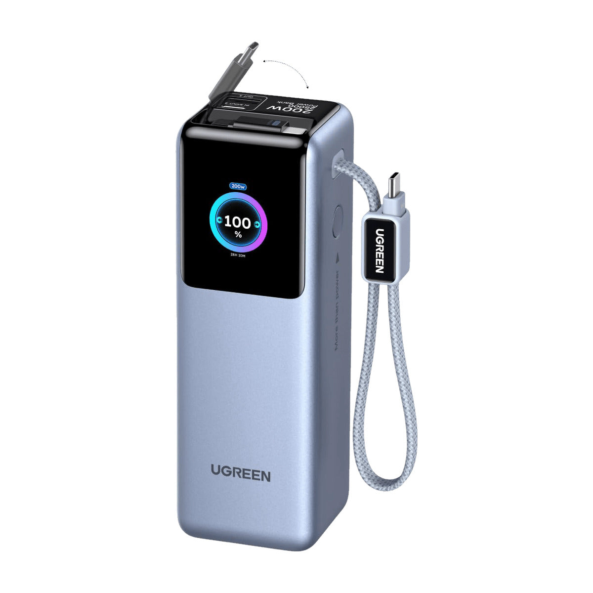 Batería portátil UGREEN con doble cable de 200W - 25,000 mAh