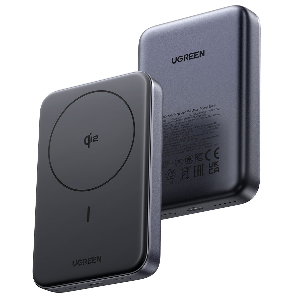 Batería portátil UGREEN inalámbrica de 15W - 10,000 mAh