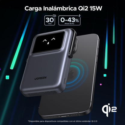 Batería portátil UGREEN UNO inalámbrica de 15W - 10,000 mAh - gris-4