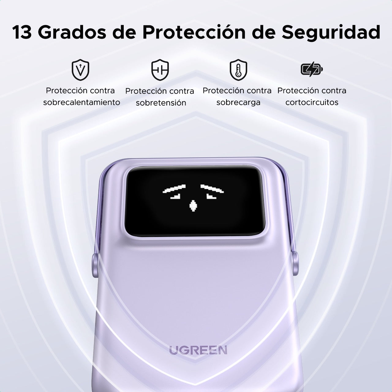 Batería portátil UGREEN UNO inalámbrica de 15W - 10,000 mAh - lila-7