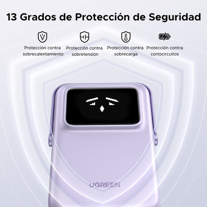Batería portátil UGREEN UNO inalámbrica de 15W - 10,000 mAh - lila-7