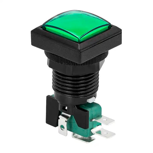 Pulsador arcade cuadrado 25mm LED PBS-31 - verde-1
