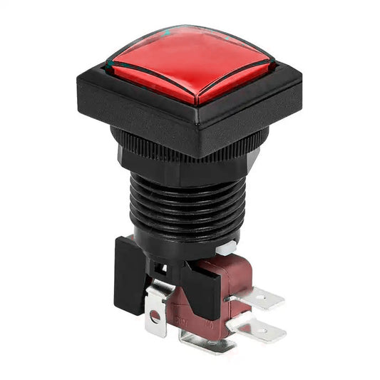 Pulsador arcade cuadrado 25mm LED PBS-31 - rojo-1