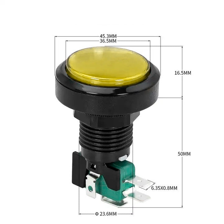 Pulsador arcade redondo 36mm LED PBS-32 - amarillo-3