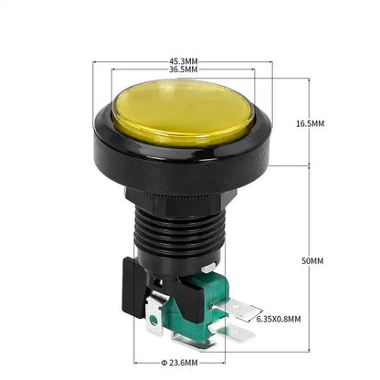 Pulsador arcade redondo 36mm LED PBS-32 - amarillo-3