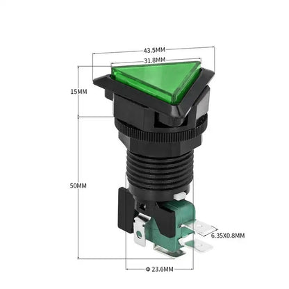 Pulsador arcade triangular LED PBS-33 - verde-3