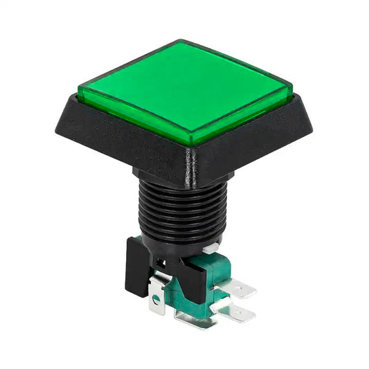 Pulsador arcade cuadrado 40mm LED PBS-39 - verde-1