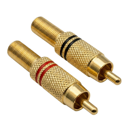 Conector TMC RCA macho, metalico. pareja