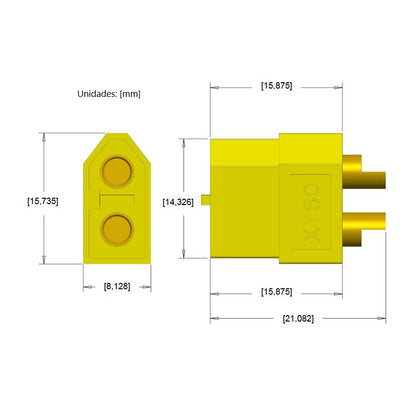 Pareja de conector XT-60-4