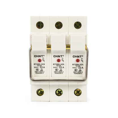 Portafusible Chint para riel din de 3 polos-2