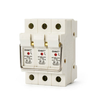 Portafusible Chint para riel din de 3 polos-1