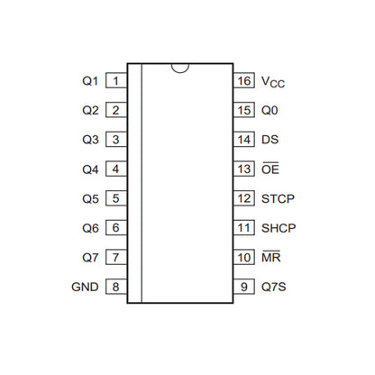 Registro de desplazamiento SMD 74HC595D-2