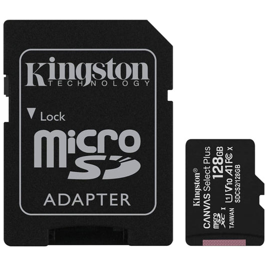 Tarjeta microSD Kingston de 128GB con adaptador SD-1