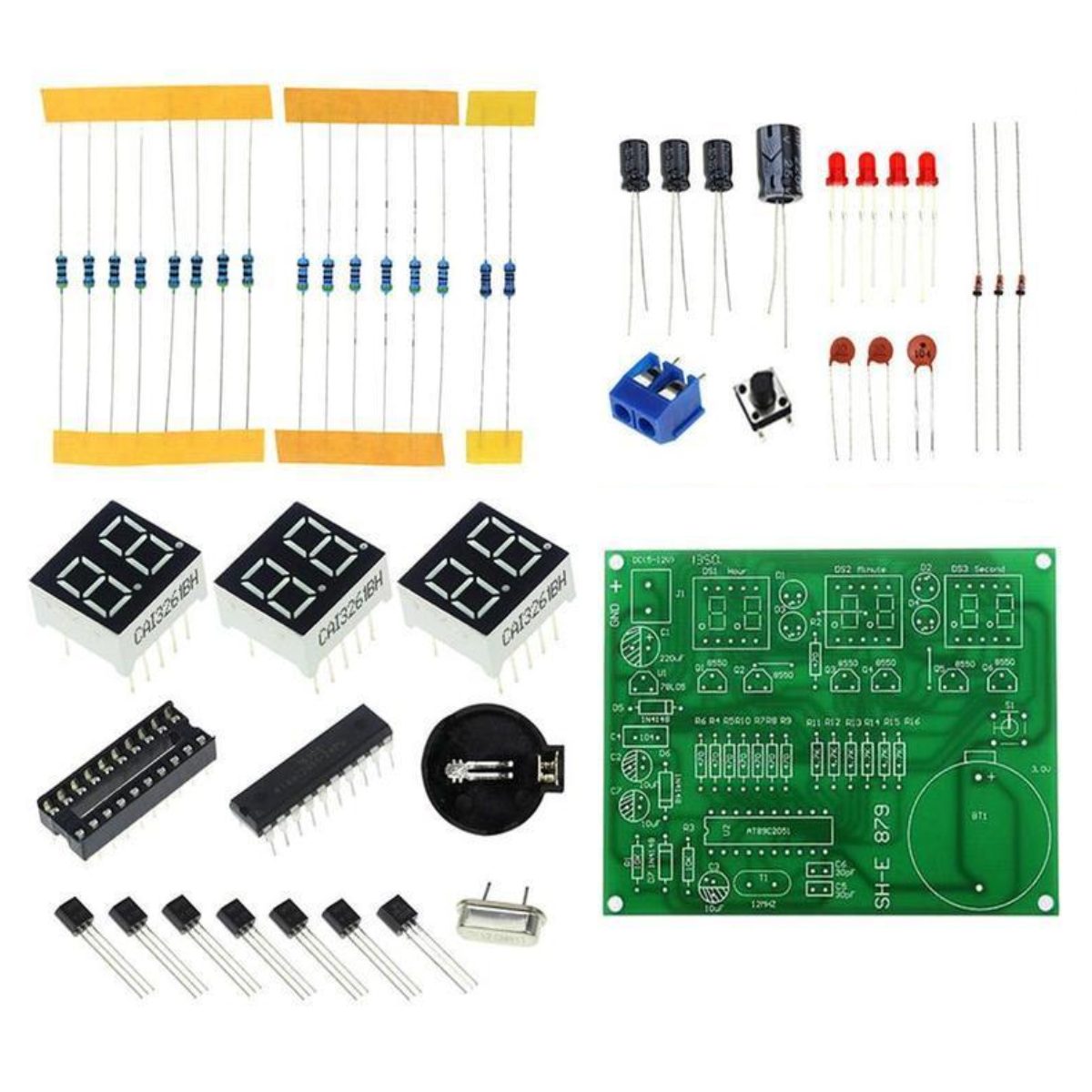 Kit armable de reloj digital AT89C2051-1