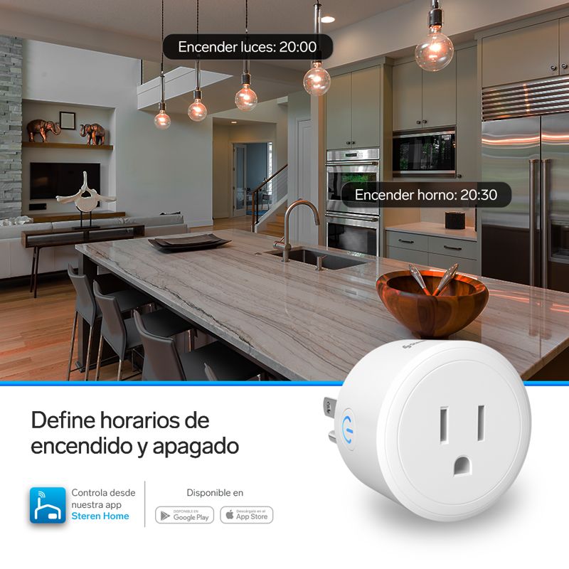 Combo de 3 enchufes inteligentes Steren Wi-Fi-4
