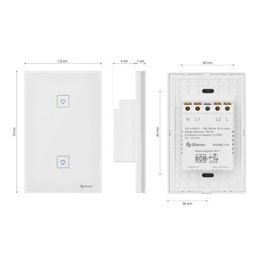 Apagador de pared Wi-Fi touch doble-2