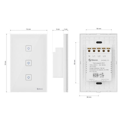 Apagador de pared Wi-Fi touch triple-2