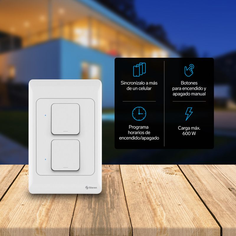 Apagador de pared Wi-Fi de botón doble-3