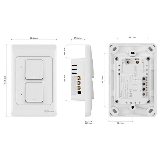 Apagador de pared Wi-Fi de botón doble-2