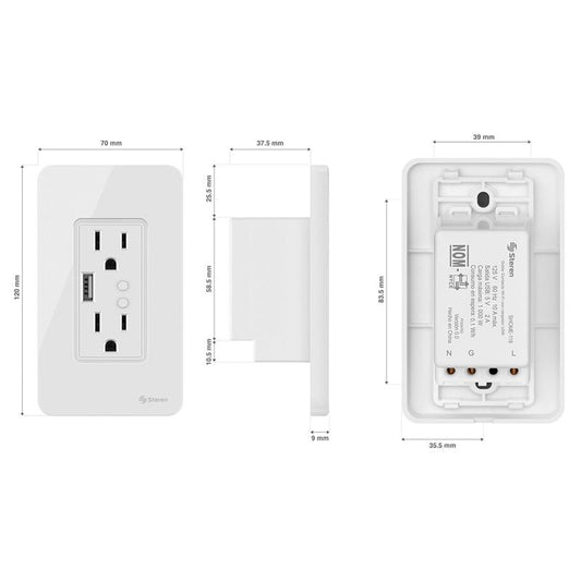 Tomacorriente Wi-Fi doble con USB-2